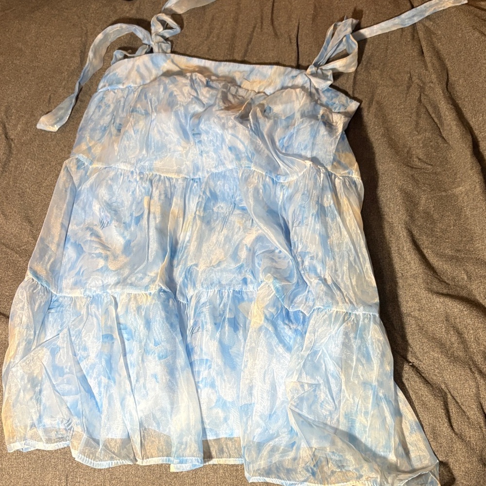 Blue and White Tie-Dye Dress